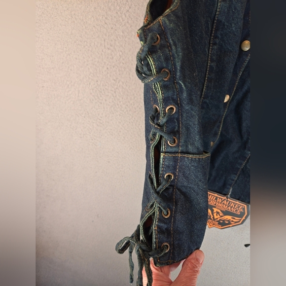 Milwaukee Unisex Denim Collection Performance Vest Sz 2XL Dark Blue Biker - Picture 7 of 13